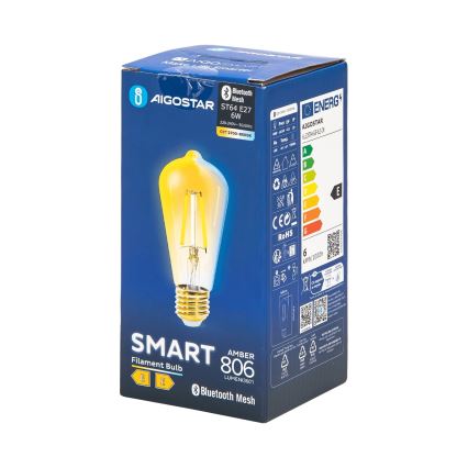Lâmpada LED com regulação FILAMENT MESH Inteligente ST64 E27/6W/230V 2700-6500K - Aigostar