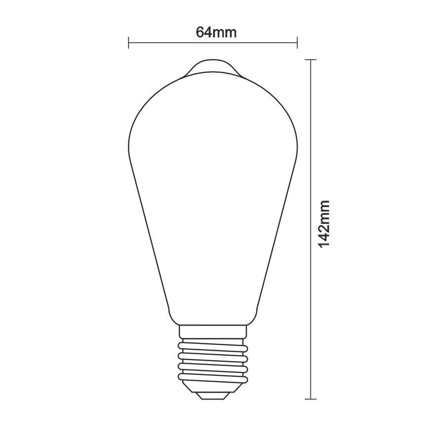 Lâmpada LED com regulação FILAMENT ST64 E27/11W/230V 3000K