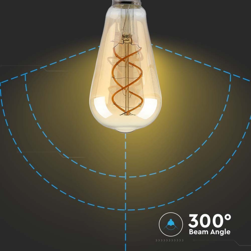 Lâmpada LED com regulação FILAMENT ST64 E27/4,8W/230V 1800K