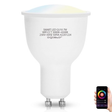 Lâmpada LED com regulação GU10/7W/230V 3000-6500K Wi-Fi - Aigostar