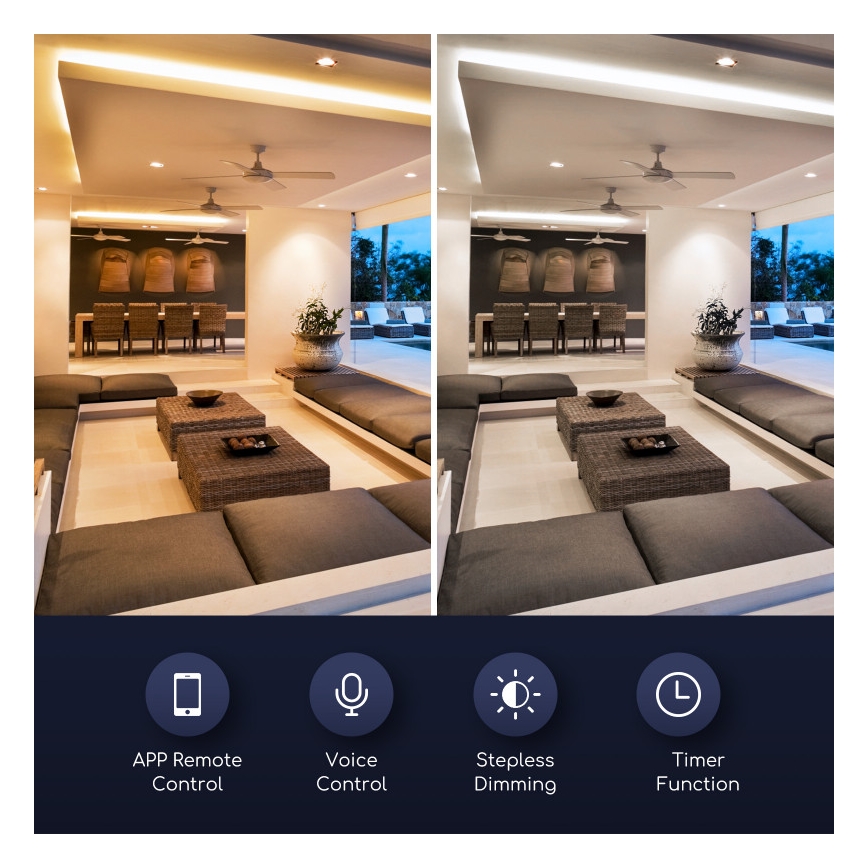 Lâmpada LED com regulação GU10/7W/230V 3000-6500K Wi-Fi - Aigostar