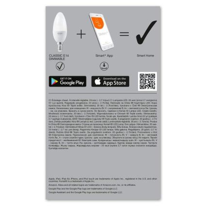 Lâmpada LED com regulação INTELIGENTE+ E14/5W/230V 2700K Wi-Fi - Ledvance