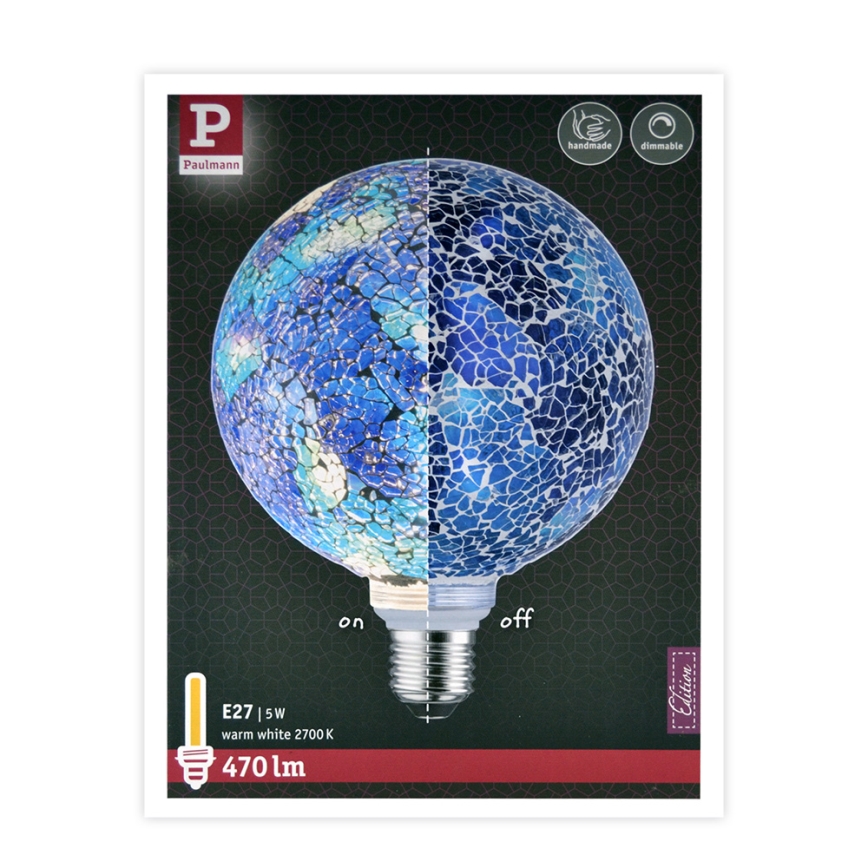 Lâmpada LED com regulação MOSAIC G125 E27/5W/230V 2700K - Paulmann 28750