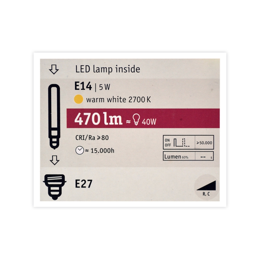 Lâmpada LED com regulação MOSAIC G125 E27/5W/230V 2700K - Paulmann 28750