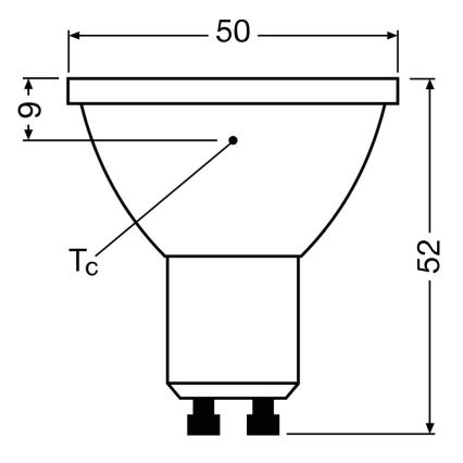 Lâmpada LED com regulação PAR16 GU10/3,7W/230V 4000K CRI 90 - Osram
