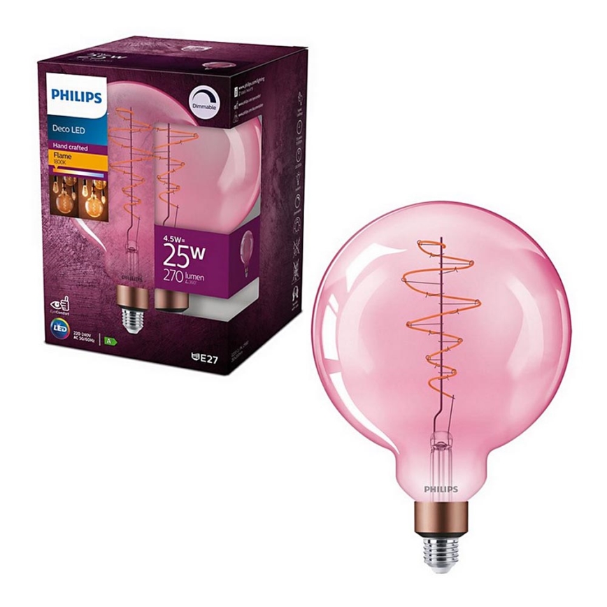 Lâmpada LED com regulação Philips DECO G200 E27/4,5W/230V 1800K