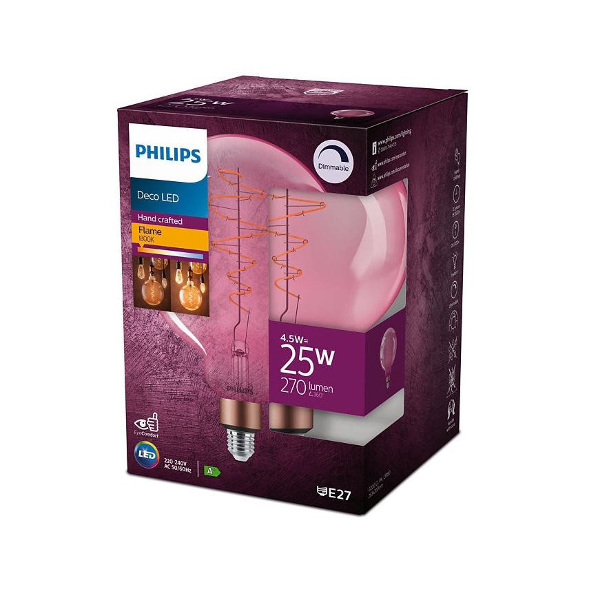 Lâmpada LED com regulação Philips DECO G200 E27/4,5W/230V 1800K