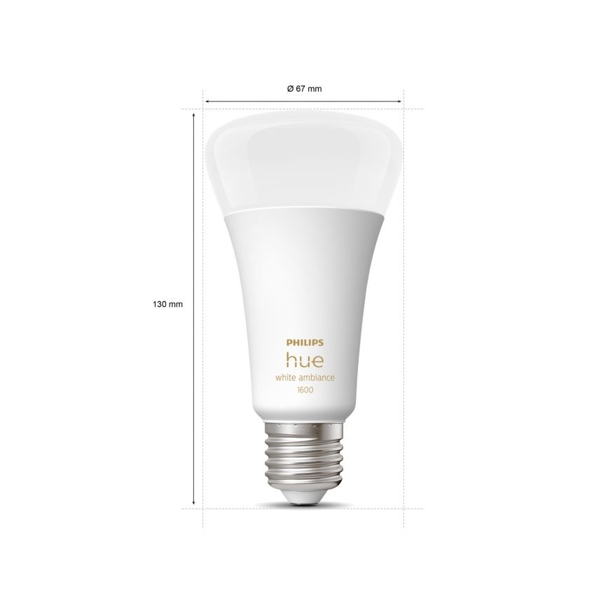 Lâmpada LED com regulação Philips Hue WHITE AMBIANCE E27/13W/230V 2200-6500K