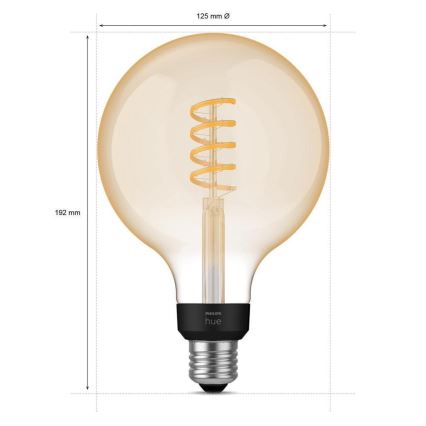 Lâmpada LED com regulação Philips Hue WHITE AMBIANCE G125 E27/7W/230V 2200-4500K