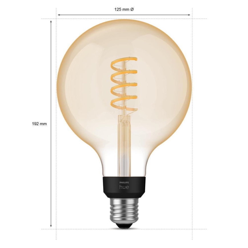 Lâmpada LED com regulação Philips Hue WHITE AMBIANCE G125 E27/7W/230V 2200-4500K