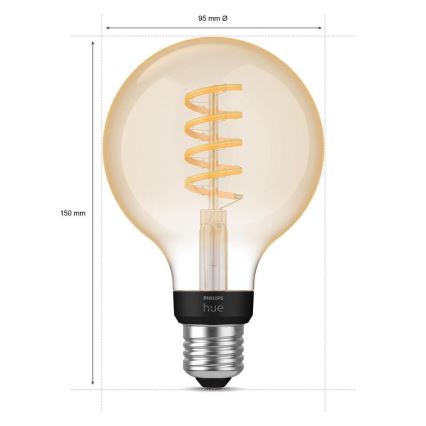 Lâmpada LED com regulação Philips Hue WHITE AMBIANCE G93 E27/7W/230V 2200-4500K