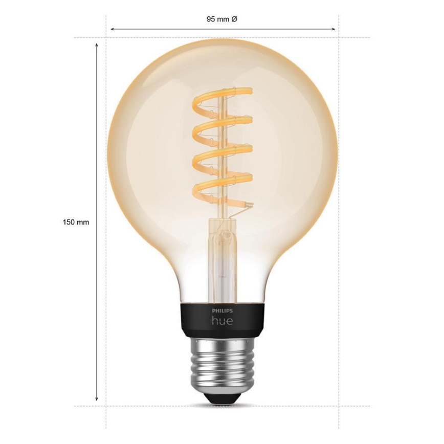 Lâmpada LED com regulação Philips Hue WHITE AMBIANCE G93 E27/7W/230V 2200-4500K