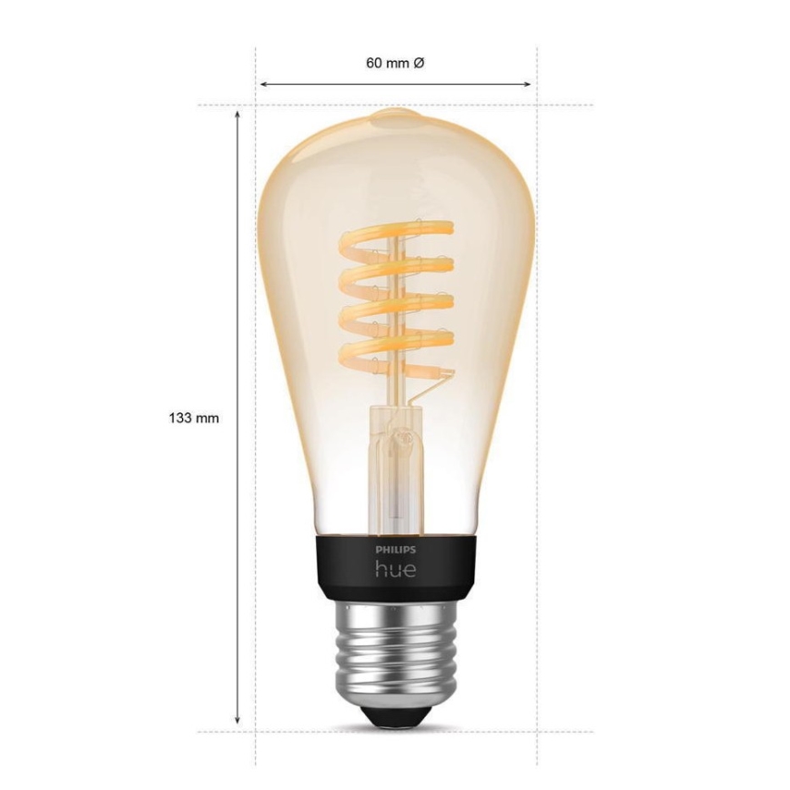 Lâmpada LED com regulação Philips Hue WHITE AMBIANCE ST64 E27/7W/230V 2200-4500K