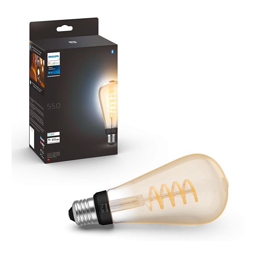 Lâmpada LED com regulação Philips Hue WHITE AMBIANCE ST72 E27/7W/230V 2200-4500K