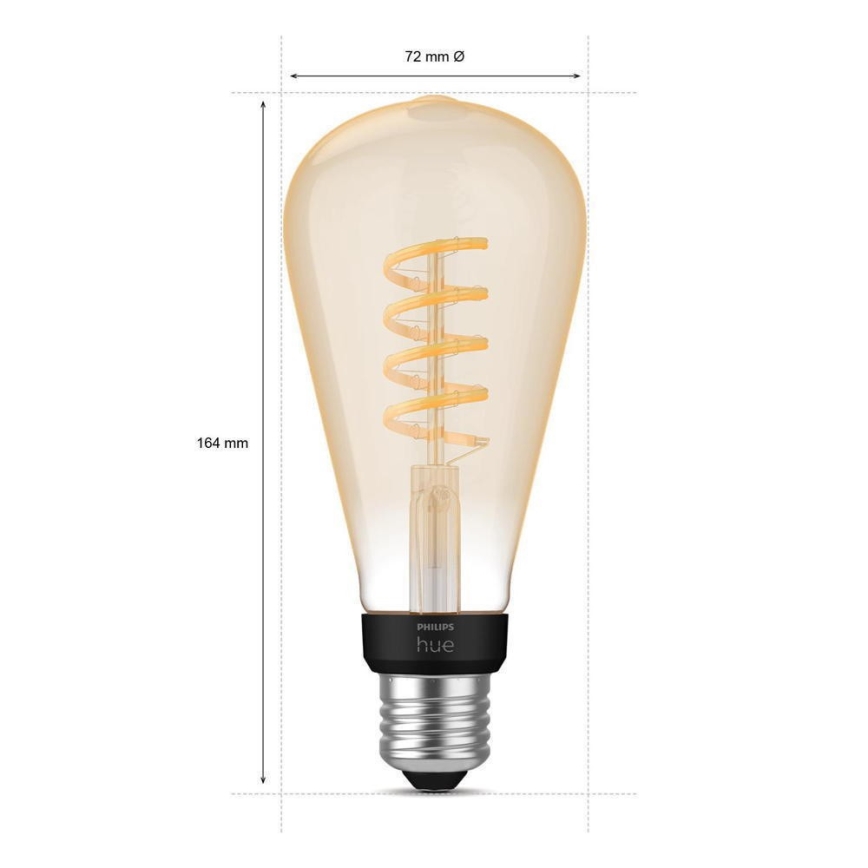 Lâmpada LED com regulação Philips Hue WHITE AMBIANCE ST72 E27/7W/230V 2200-4500K