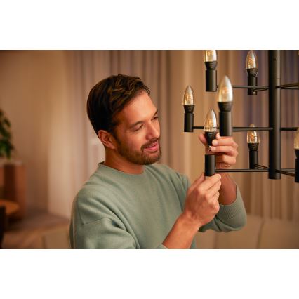 Lâmpada LED com regulação Philips Hue WHITE FILAMENT E14/4,5W/230V 2100K