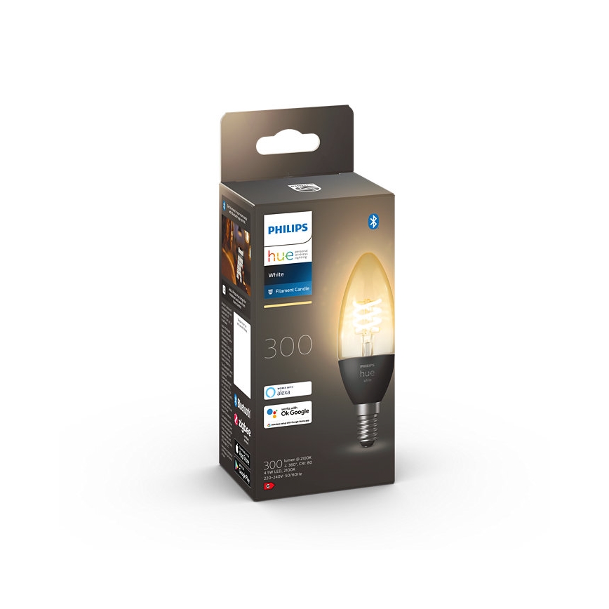 Lâmpada LED com regulação Philips Hue WHITE FILAMENT E14/4,5W/230V 2100K