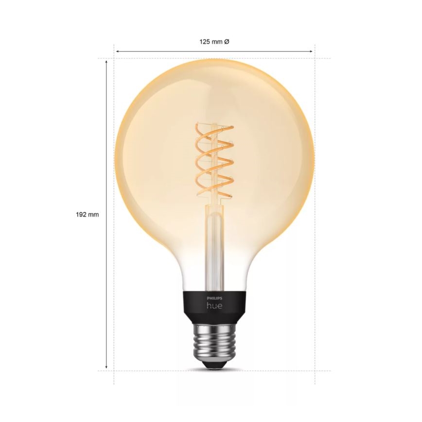 Lâmpada LED com regulação Philips Hue WHITE FILAMENT G125 E27/7W/230V 2100K
