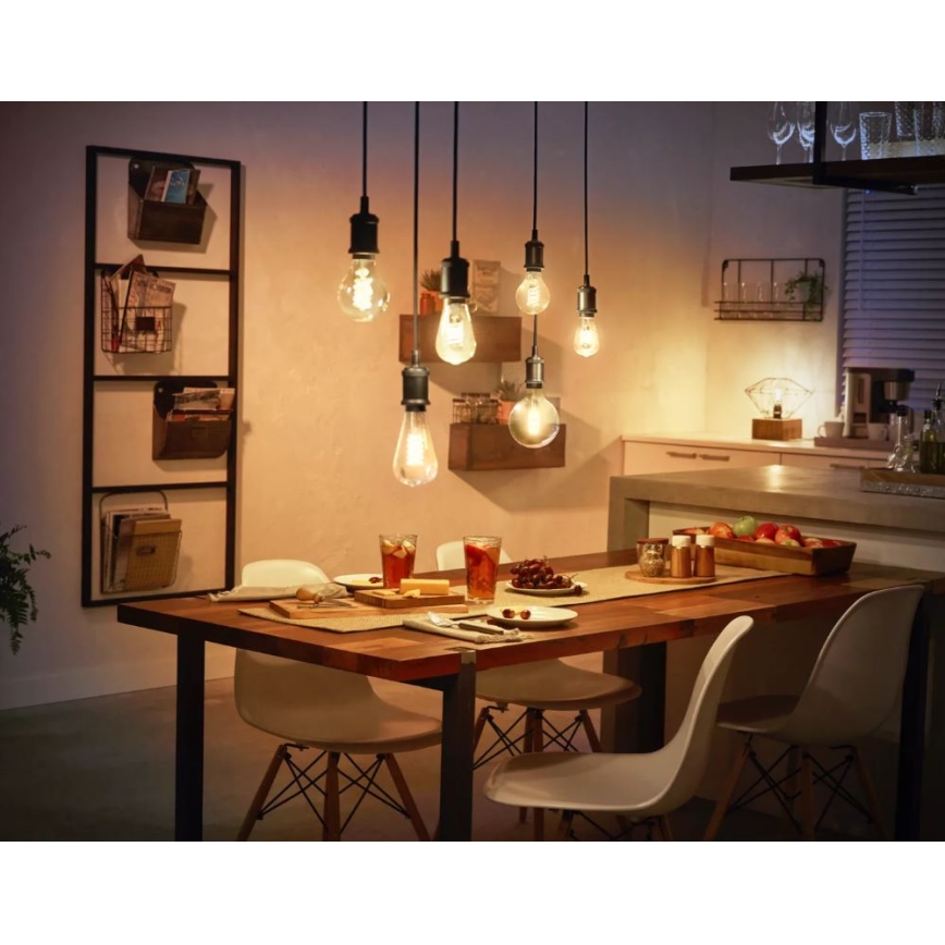 Lâmpada LED com regulação Philips Hue WHITE FILAMENT ST64 E27/7W/230V 2100K