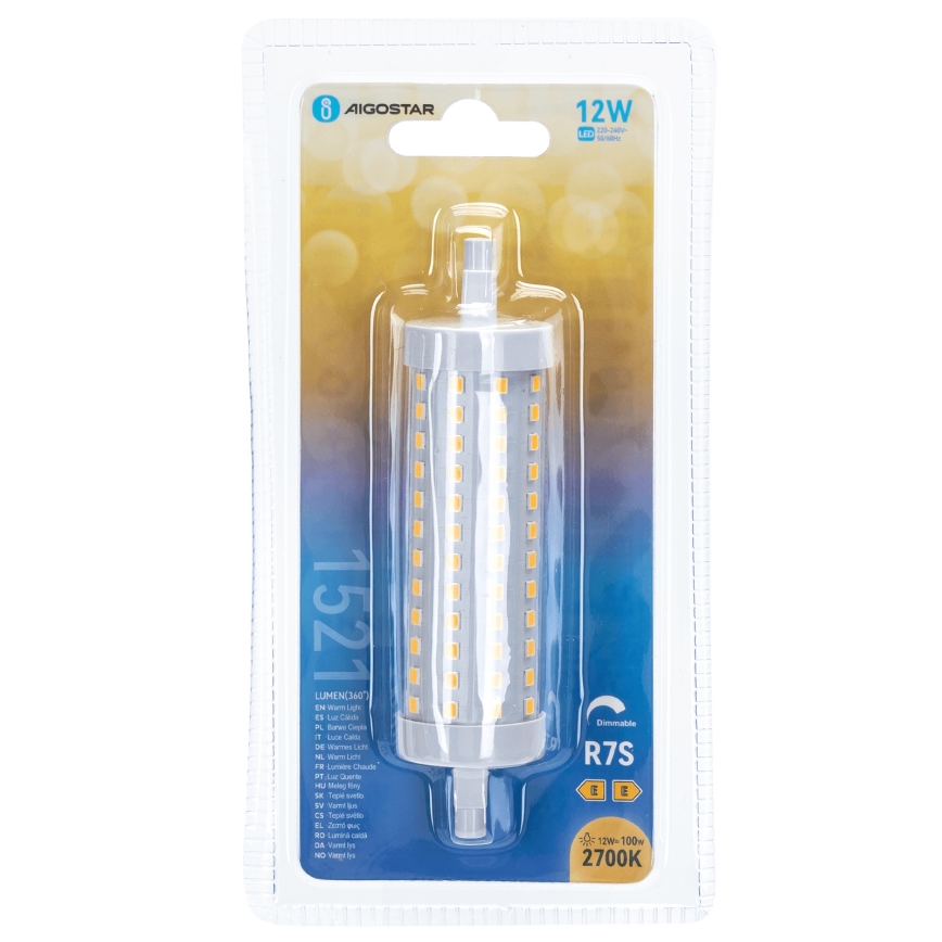 Lâmpada LED com regulação R7s/12W/230V 2700K - Aigostar