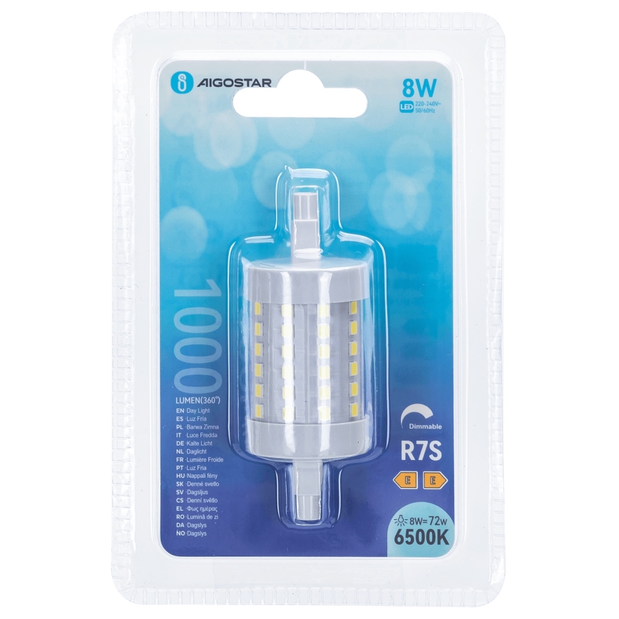 Lâmpada LED com regulação R7s/8W/230V 6500K - Aigostar