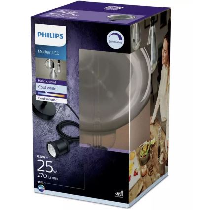 Lâmpada LED com regulação SMOKY VINTAGE Philips E27/6,5W/230V 4000K