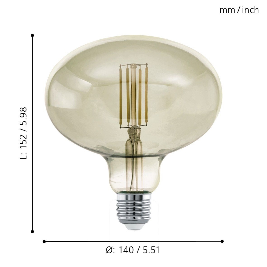 Lâmpada LED com regulação VINTAGE E27/4W/230V 3000K - Eglo 12599