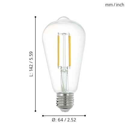 Lâmpada LED com regulação E27/6W/230V 2,700K - Eglo