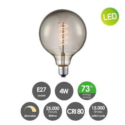 Lâmpada LED com regulação VINTAGE EDISON G125 E27/4W/230V 2200K