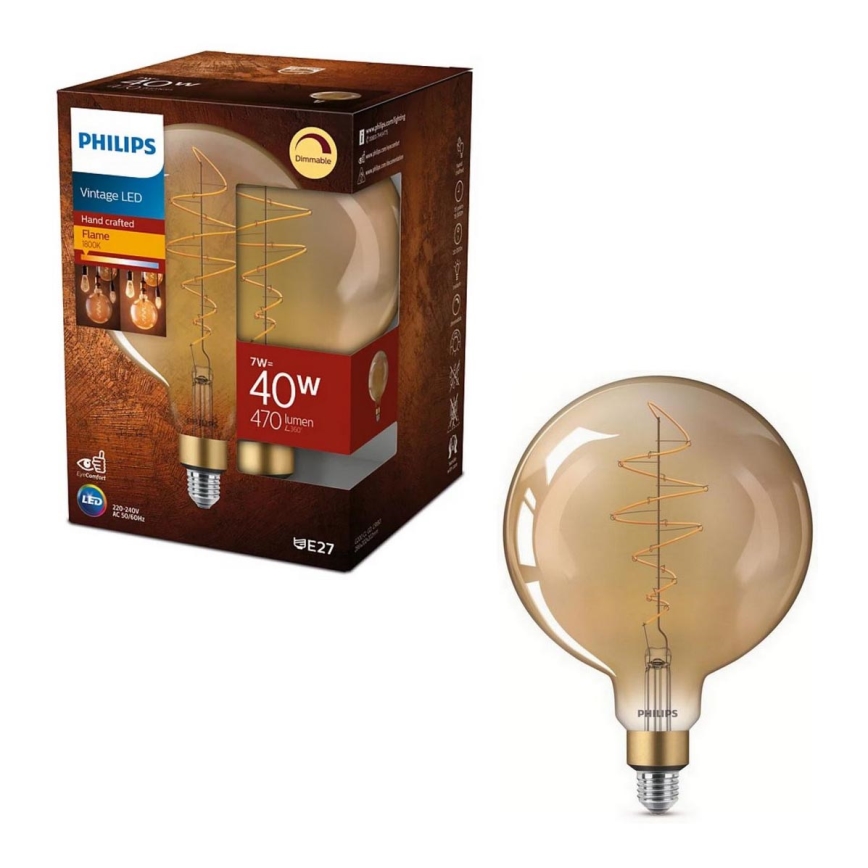 Lâmpada LED com regulação VINTAGE Philips G200 E27/7W/230V 2000K