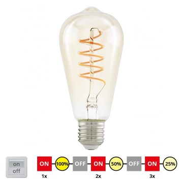 Lâmpada LED com regulação VINTAGE ST64 E27/4W/230V 2200K - STEPDIMMING - Eglo 12522