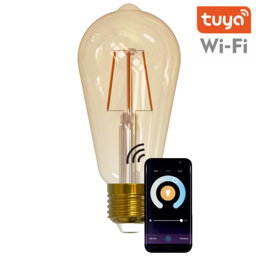 Lâmpada LED com regulação VINTAGE ST64 E27/5,5W/230V 1800-2700K Wi-fi Tuya