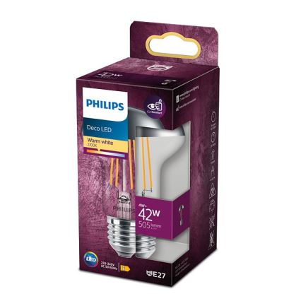 Lâmpada LED com um casquilho esférico espelhado Philips DECO E27/4W/230V 2700K