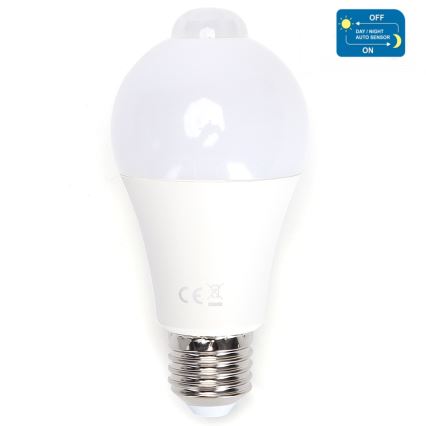 Lâmpada LED com um sensor de crepúsculo e movimento A60 E27/12W/230V 6500K - Aigostar