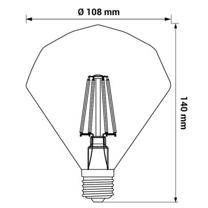 Lâmpada LED CRYSTAL E27/4W/230V 2200K
