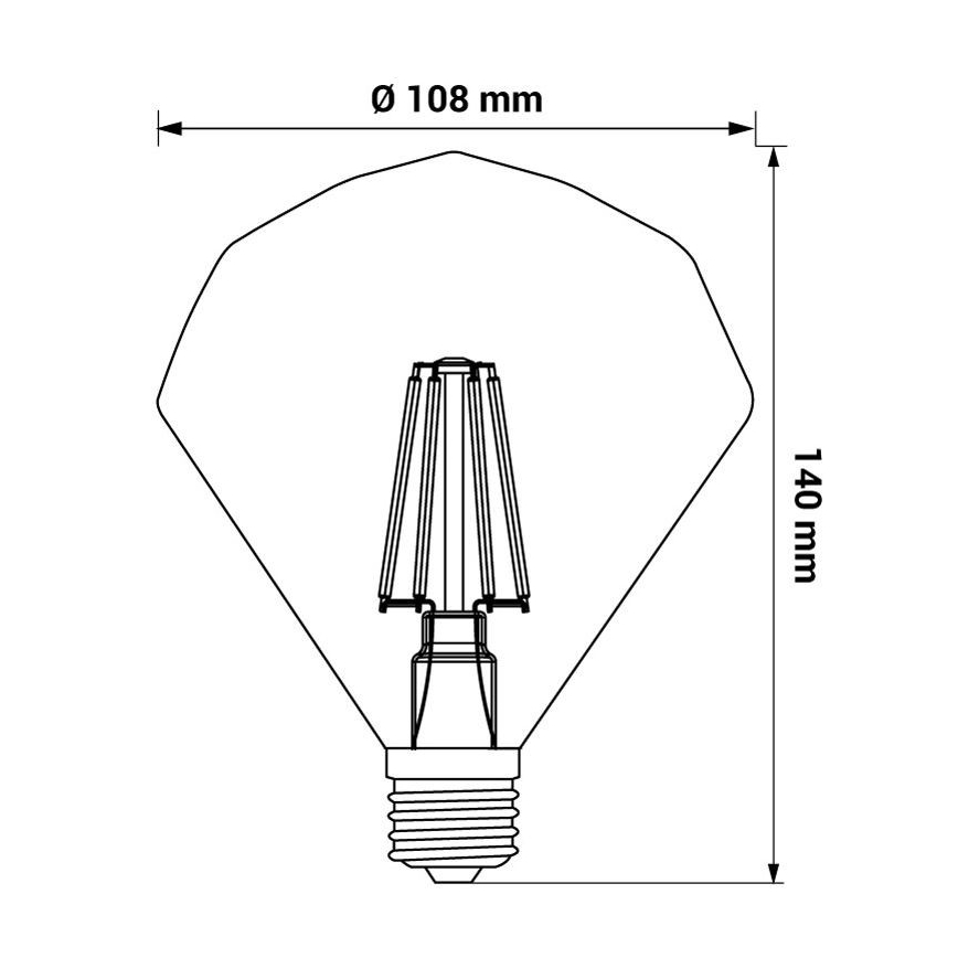 Lâmpada LED CRYSTAL E27/4W/230V 2200K