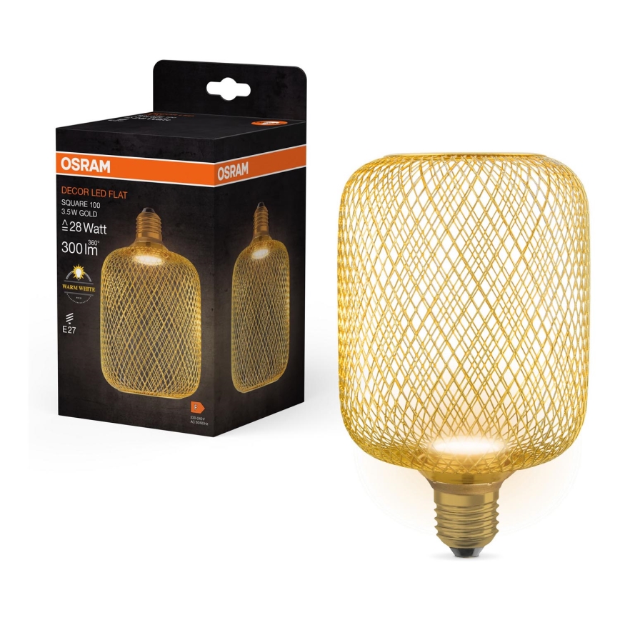 Lâmpada LED DECOR FLAT E27/3,5W/230V 2700K dourado - Osram