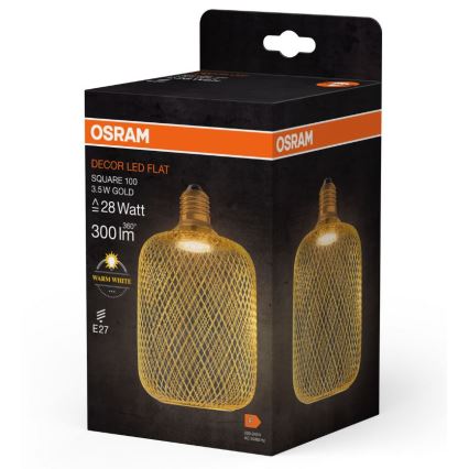 Lâmpada LED DECOR FLAT E27/3,5W/230V 2700K dourado - Osram