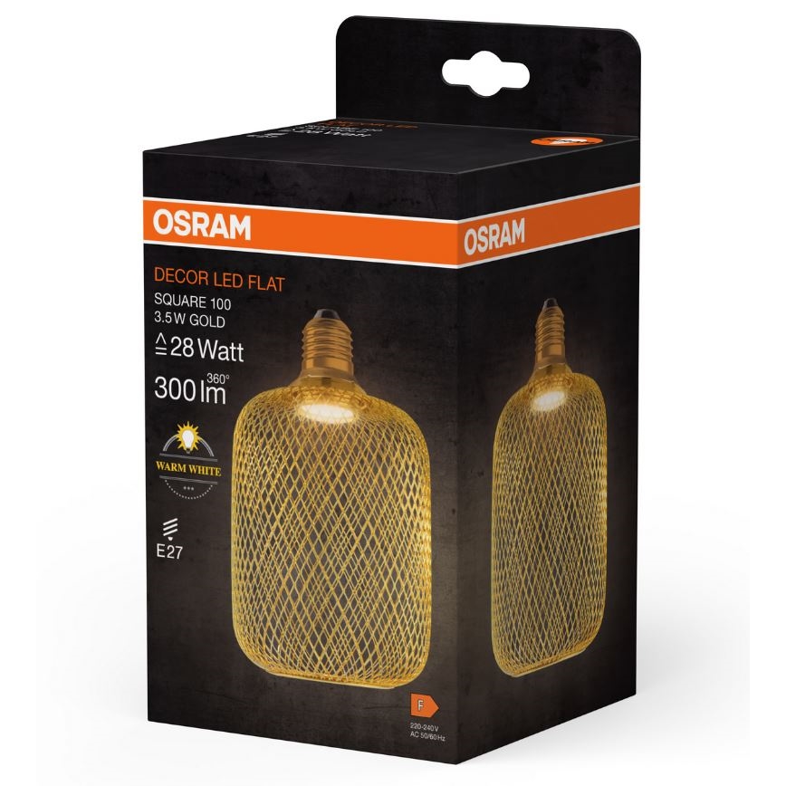 Lâmpada LED DECOR FLAT E27/3,5W/230V 2700K dourado - Osram
