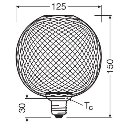 Lâmpada LED DECOR FLAT G125 E27/3,5W/230V 2700K dourado - Osram