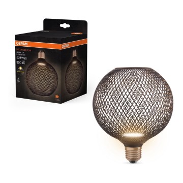 Lâmpada LED DECOR FLAT G125 E27/3,5W/230V 2700K preto - Osram