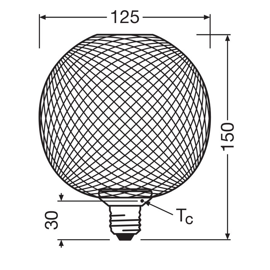 Lâmpada LED DECOR FLAT G125 E27/3,5W/230V 2700K preto - Osram