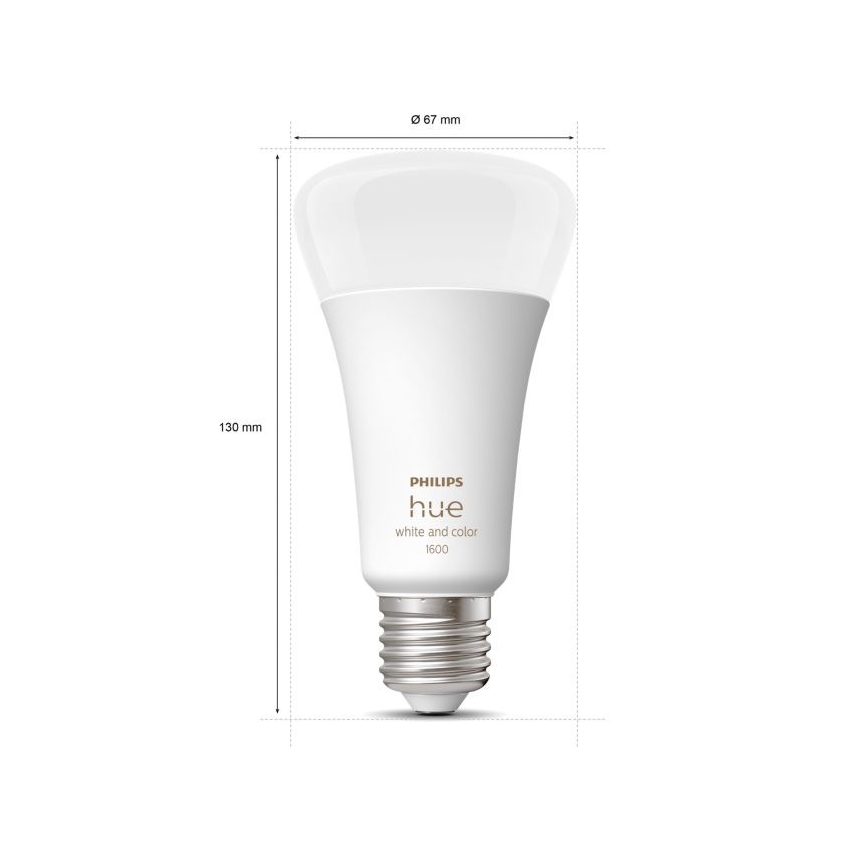 Lâmpada regulável por LEDs Philips Hue White And Color Ambiance A67 E27/13,5W/230V 2000-6500K