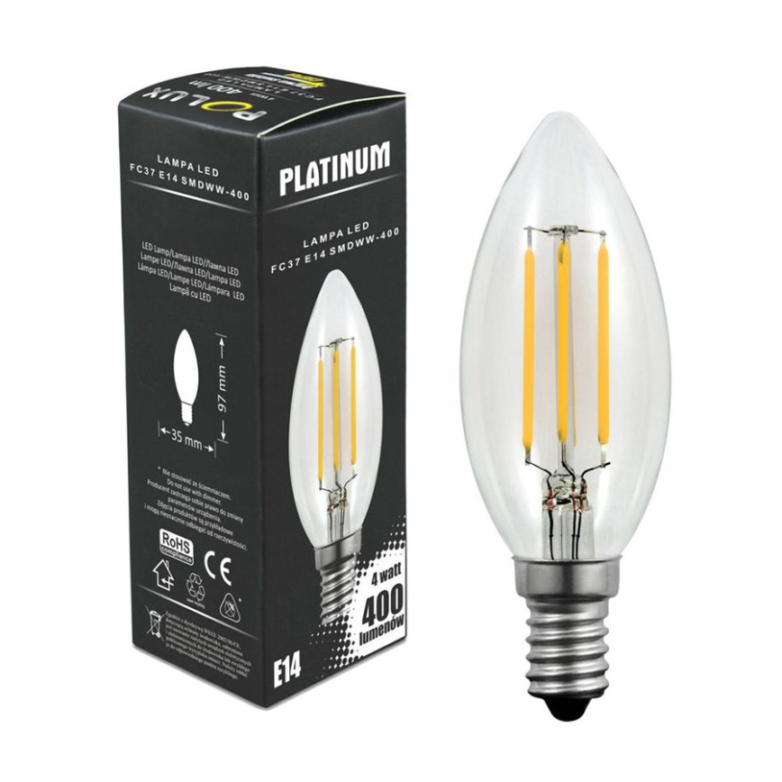 Lâmpada LED C37 E14/4W/230V 3000K