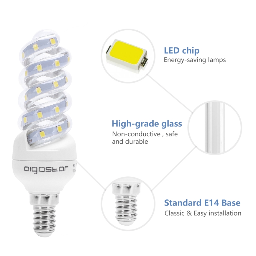 Lâmpada LED E14/7W/230V 6500K - Aigostar