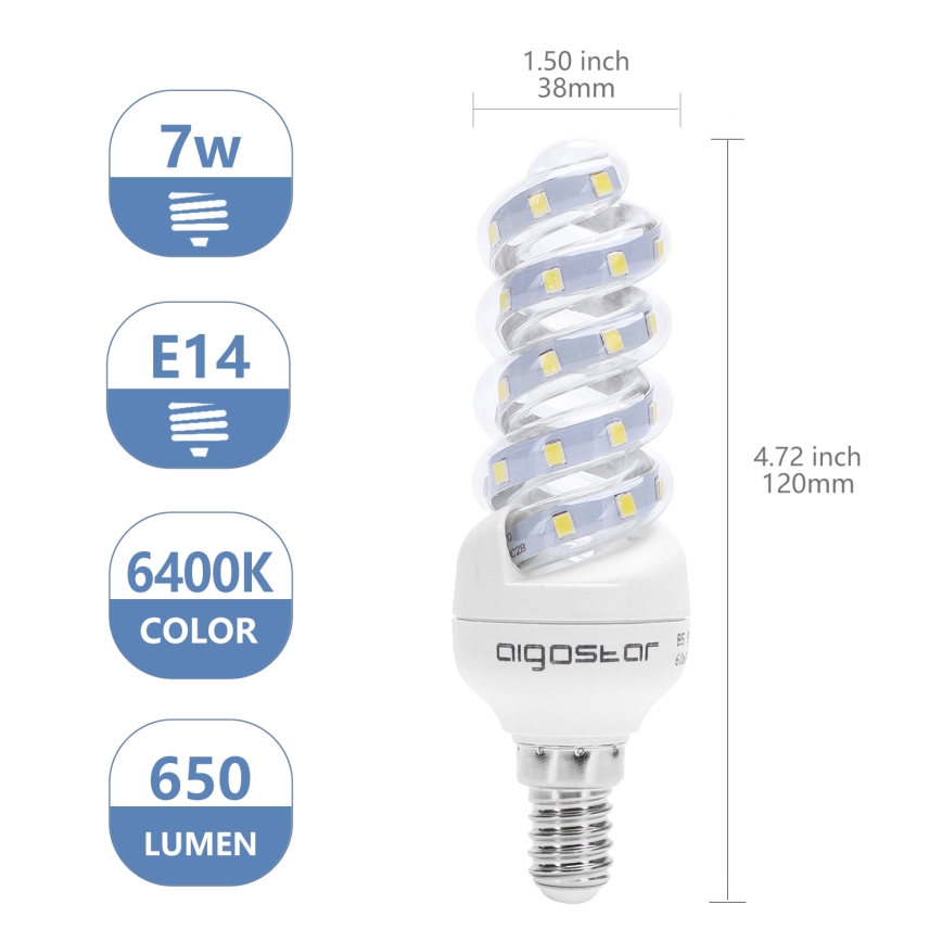 Lâmpada LED E14/7W/230V 6500K - Aigostar