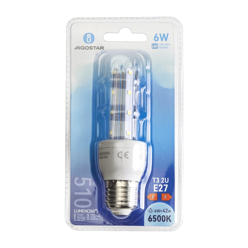 Lâmpada LED E27/6W/230V 6500K - Aigostar