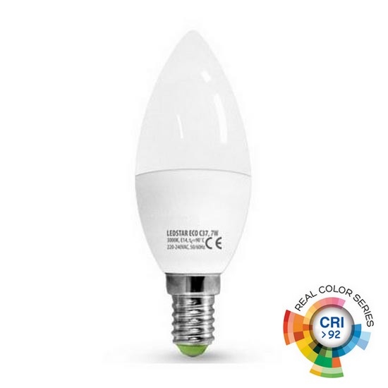 Lâmpada LED ECOLINE C37 E14/7W/230V 3000K CRI 92 - Brilagi