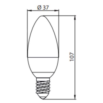 Lâmpada LED ECOLINE C37 E14/7W/230V 4000K -  Brilagi