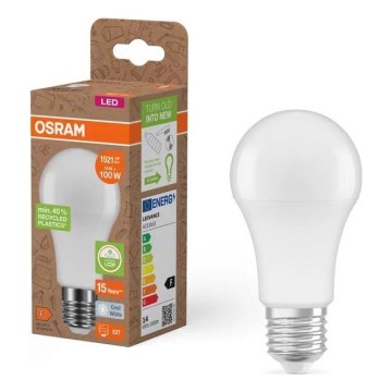 Lâmpada LED fabricada em plástico reciclado A100 E27/14W/230V 4000K - Osram